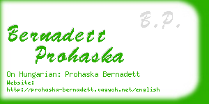 bernadett prohaska business card